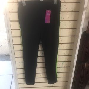 Black and neon green yoga pants